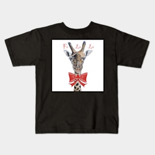 Christmas Giraffe Kids T-Shirt